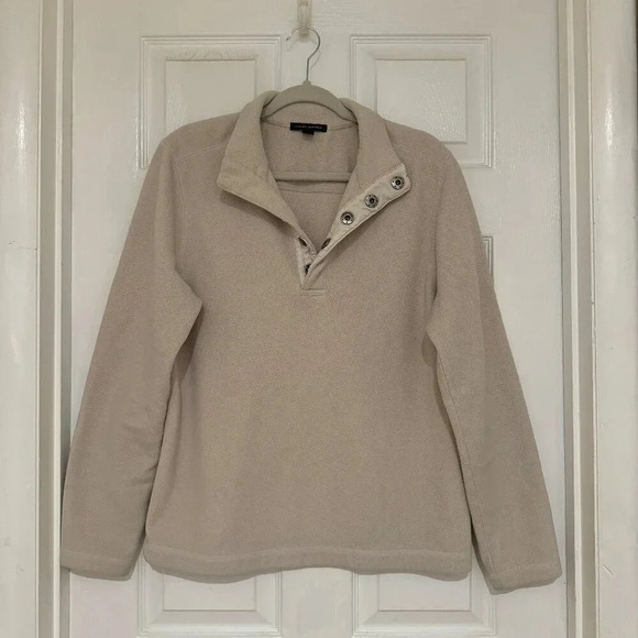 Banana Republic Tan 1/4" Button Down Fleece - Picture 1 of 8